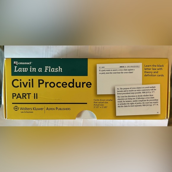 Law in a Flash Civil Procedure Part II Flashcards - CivPro - Law School - Picture 4 of 6